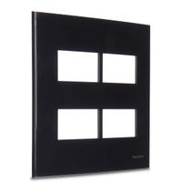Placa 4x4 4 Postos Separados Sleek Ebony- Preta Margirius Placa 4x4 4 Postos Separados Sleek Ebony- Preta Margirius