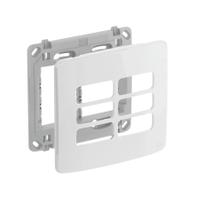 Placa 4x4 6 posições branco + suporte composé - weg