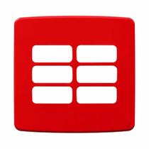 Placa 4X4" 6 Posto Vermelho sem Suporte Weg Placa 4X4" 6 Posto Vermelho sem Suporte Weg