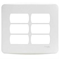 Placa 4x4 6 Postos Branca Miluz - S3b77460 - Schneider Placa 4x4 6 Postos Br Schneider S3b77460-miluz