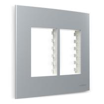 Placa 4x4 6 Postos c/ Suporte Cinza Sleek Colors Margirius