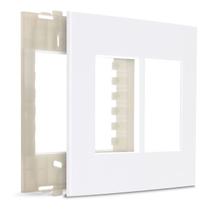 Placa 4x4 6 Postos com Suporte Branco Sleek