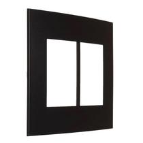 Placa 4x4 6 Postos Horizontais Clean Ebony Preto Fosco