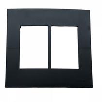 Placa 4x4 6 postos preta ebony clean pa014456