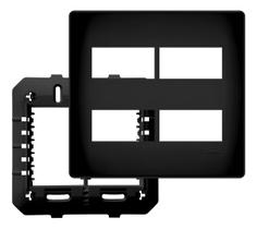 Placa 4x4 C Suporte 4 Módulos Preto Fosco Habitat Black Fame