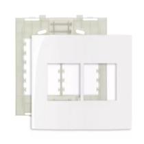 Placa 4x4 C/ Suporte Para 4 Módulos Branco SLEEK Placa 4x4 C/ Suporte Para 4 Módulos Branco SLEEK