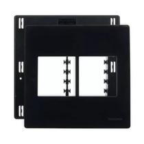 Placa 4x4 C/ Suporte Para 4 Módulos Ebony INFINITI 18367 Placa 4x4 C/ Suporte Para 4 Módulos Ebony INFINITI 18367