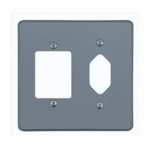 Placa 4x4 Cinza 1 Tomada hexagonal + 3 Teclas Pial