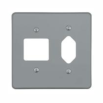 Placa 4x4 Cinza Pial 54392 Tomada + 2 Interruptor Placa 4x4 Cinza Pial 54392 Tomada + 2 Interruptor