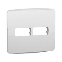 Placa 4x4 com Suporte 2 Módulos Branca Miluz Schneider Placa 4x4 com Suporte 2 Módulos Branca Miluz Schneider