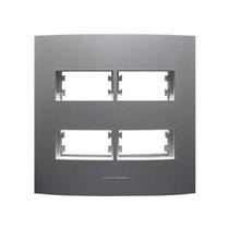 Placa 4X4 com Suporte Para 4 Módulos Distanciados Inova Pro Class Alumbra Grafite