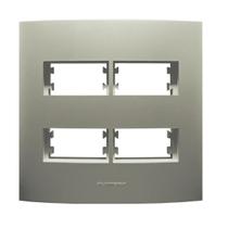 Placa 4x4 p/4 Modulos Dist. c/Sup. Champagne Inova Pro Class Alumbra 85431 Placa 4x4 p/4 Modulos Dist. c/Sup. Champagne Inova Pro Class Alumbra 85431
