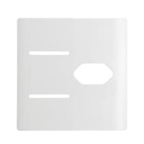 Placa 4x4 para 2 Interruptores e 1 Tomada + Suporte Branco da Linha Novara - 1100/107 - DICOMPEL