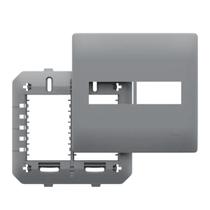 Placa 4x4 Para 2 Modulos Com Suporte Cinza Onix - Fame Placa 4x4 Para 2 Modulos Com Suporte Cinza Onix - Fame