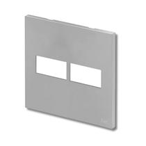 Placa 4x4 Para 2 Módulos Recta Santin Prata Com Suporte B.Lux