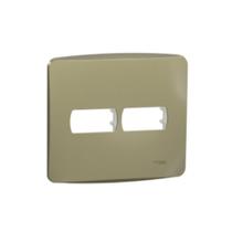 Placa 4X4 para 2 Módulos+Suporte Miluz S3B77423 Dourado