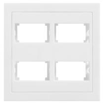 Placa 4x4 para 4 Módulos com Suporte Cinza Fosco - EKC-30000/42 - DICOMPEL