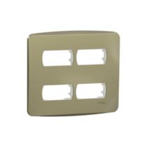 Placa 4X4 Para 4 Módulos Com Suporte Miluz S3B77443 Dourado