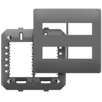 Placa 4x4 para 4 Módulos Distanciados Habitat Onix 06445750 Preto Fame Brasil Placa 4x4 para 4 Módulos Distanciados Habitat Onix 06445750 Preto Fame Brasil