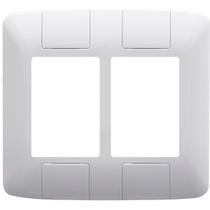 Placa 6 Postos 4x4 Tramontina Aria Branca com Acabamento Brilho Sistema Modular Instalação Embutida Design Moderno