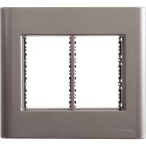 Placa 6 Postos 4x4 Tramontina Giz Onix Metalizado Suporte Placa 6 Postos 4x4 Tramontina Giz Onix Metalizado Suporte