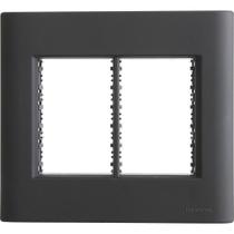 Placa 6 Postos 4x4 Tramontina Giz Preta Soft Touch Com Suporte