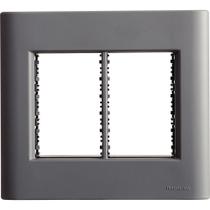 Placa 6 Postos 4x4 Tramontina Giz Titânio Soft Touch Suporte Placa 6 Postos 4x4 Tramontina Giz Titânio Soft Touch Suporte