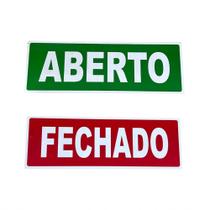 Placa Aberto E Fechado Para Porta De Loja Comércio 10x30