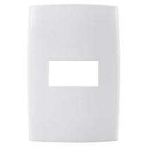 Placa Acabamento 4x2 com 1 Furo Horizontal+Suporte Astra Branco Placa Acabamento 4x2 com 1 Furo Horizontal+Suporte Astra Branco