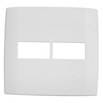 Placa Acabamento 4x4 com 1+1 Furos Horizontal+Suporte Astra Branco