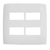 Placa Acabamento 4x4 com 2+2 Furos Horizontal Separados+Suporte Astra Branco