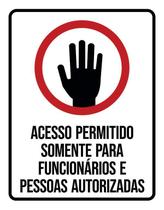 Placa Acesso Permitido Funcionários Autorizadas 27X35