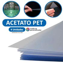 Placa Acetato Pet Transparente 0,2 Mm 62x120 Cm 4 unidades