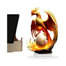 Placa Acrílica Plana 2D Phoenix & Mountain Home Office Cafe Room Studio Display Case Ornamento De