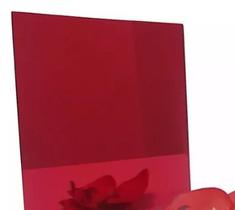 Placa Acrilico Espelhado Vermelho 50X50 cm 2 mm De Espessura