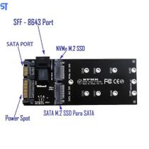 Placa Adaptadora De Sata P/M.2 Sata Ssd E M.2 Nvme- Sff-8643