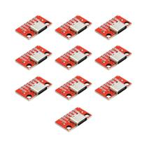 Placa Adaptadora USB Tipo C Fêmea 3.1 Serial Vermelha Com Conector De Pinos