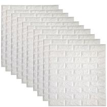 Placa Adesiva 3D Tijolinho Marmorizado Kit 10 uni Autocolante Papel de Parede Obra Reforma Reparo Quarto Sala