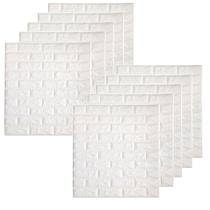 Placa Adesiva 3D Tijolinho Marmorizado Kit 10 uni Autocolante Papel de Parede Reforma Obra Reparo Decoraçao Quarto Sala