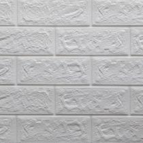 Placa Adesiva 3D Tijolo Branco 70x77cm - PA035 - PLAVIDECOR