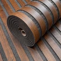 Placa Adesiva Flexível para Parede Painel Ripado Nogueira Caiena 58x300cm