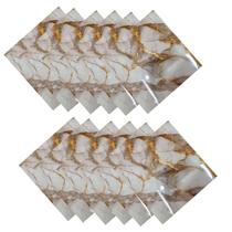 Placa Adesiva Marmore 3D Kit 10 uni Papel de Parede Autocolante Reforma Obra Ambiente Cozinha Banheiro Casa Moderno