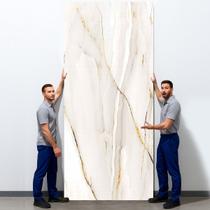 Placa Adesiva Parede Painel Continuo Mármore Granito Branco 260X120cm