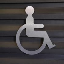 Placa Adesiva Porta WC Inox Portador Necessidades Especiais Placa Adesiva Porta WC Inox Portador Necessidades Especiais