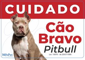 Placa Advertência Cuidado Cão Bravo Raças 30cm X 21cm X 3mm Placa Advertência Cuidado Cão Bravo Raças 30cm X 21cm X 3mm