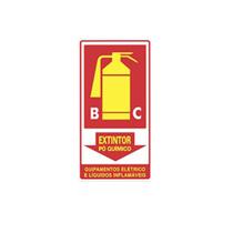 Placa Advertência Extintor Pó Químico Classe B-C Unidade