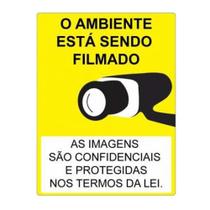 Placa Advertência O Ambiente Está Sendo Filmado Unidade