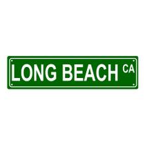 Placa Aeontinity Long Beach CA Metal 40x10cm para decoração de casa Placa Aeontinity Long Beach CA Metal 40x10cm para decoração de casa