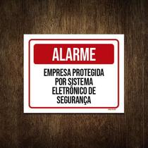 Placa Alarme Empresa Protegida Sistema Segurança 36X46 Placa Alarme Empresa Protegida Sistema Segurança 36X46