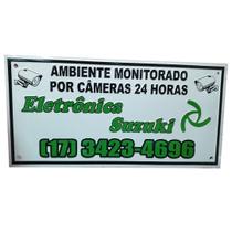 Placa alerta aluminio p/camera 3 relevo 200x100